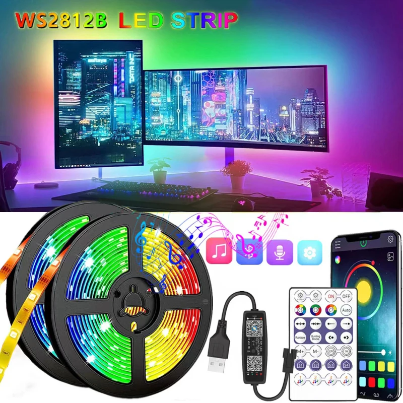 1M 20M LED Strip Light WS2812B RGB 5050 DC 5V USB String Flexible Lamp Tape Bluetooth Control TV Backlight Home Party Decoration
1M 20M LED Strip Light WS2812B RGB 5050 DC 5V USB String Flexible Lamp Tape Bluetooth Control TV Backlight Home Party Decoration