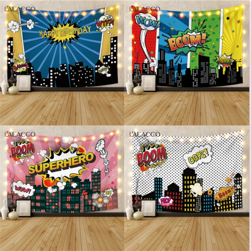 Laeacco Superhero Child Room Decor Baby Kid Birthday Party Super Hero City Building Tapestry Wall Hangings Home Decor Polyester
Laeacco Superhero Child Room Decor Baby Kid Birthday Party Super Hero City Building Tapestry Wall Hangings Home Decor Polyester