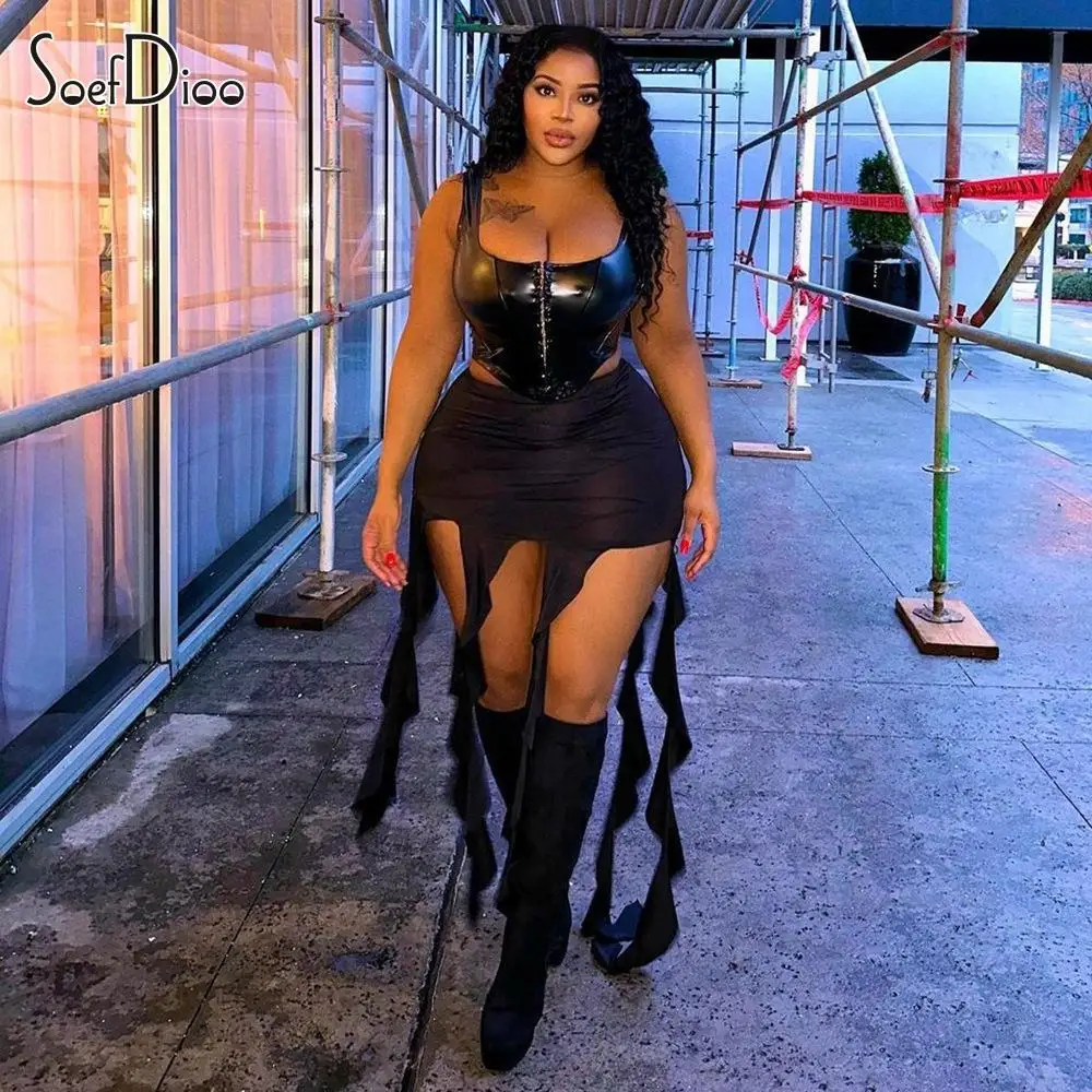 Soefdioo Ruffle Ribbion Irregular Skirt Women Sexy Black High Waist Bodycon Long Skirts 2023 Summer Y2K Female Baddie Streetwear
Soefdioo Ruffle Ribbion Irregular Skirt Women Sexy Black High Waist Bodycon Long Skirts 2023 Summer Y2K Female Baddie Streetwear