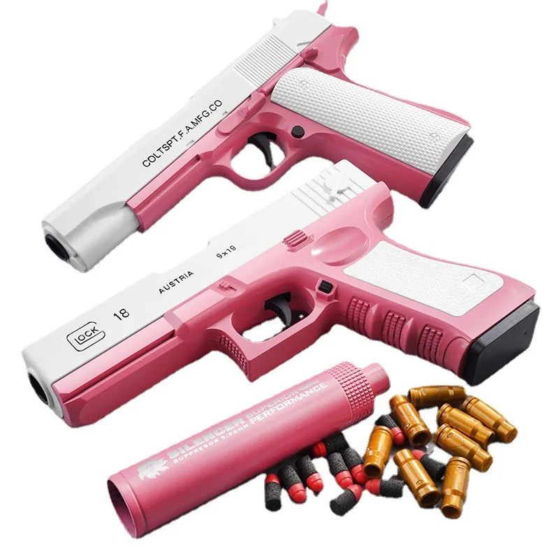 Пистолет страйкбольный Glock M1911, мягкая оболочка пули для извлечения, ручной, для игр на открытом воздухе, для мальчиков и девочек
Пистолет страйкбольный Glock M1911, мягкая оболочка пули для извлечения, ручной, для игр на открытом воздухе, для мальчиков и девочек