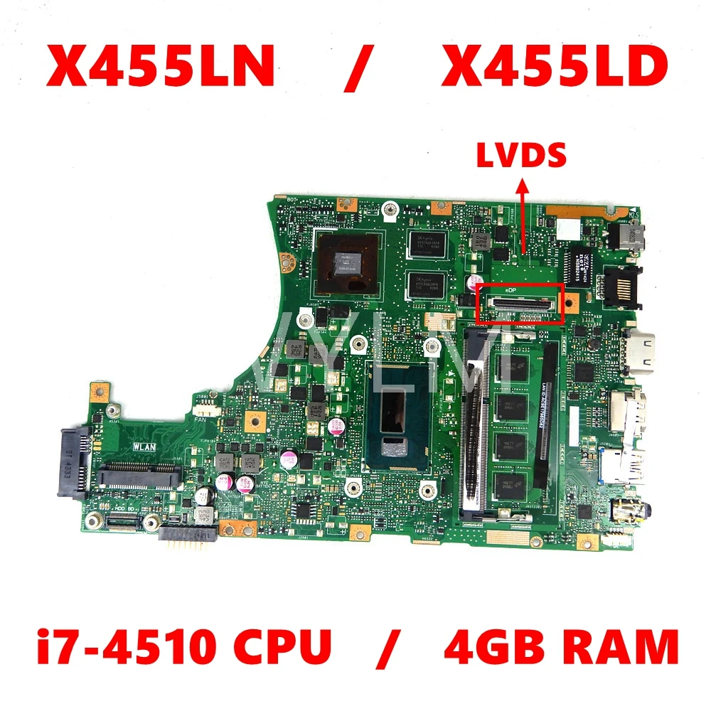 Материнская плата для ноутбука X455LN, LVDS, 4 Гб RAM, GT820M, i7-4510CPU X455L, X455LJ, X455LN, X455LD, A455L, F455L, K455L
Материнская плата для ноутбука X455LN, LVDS, 4 Гб RAM, GT820M, i7-4510CPU X455L, X455LJ, X455LN, X455LD, A455L, F455L, K455L