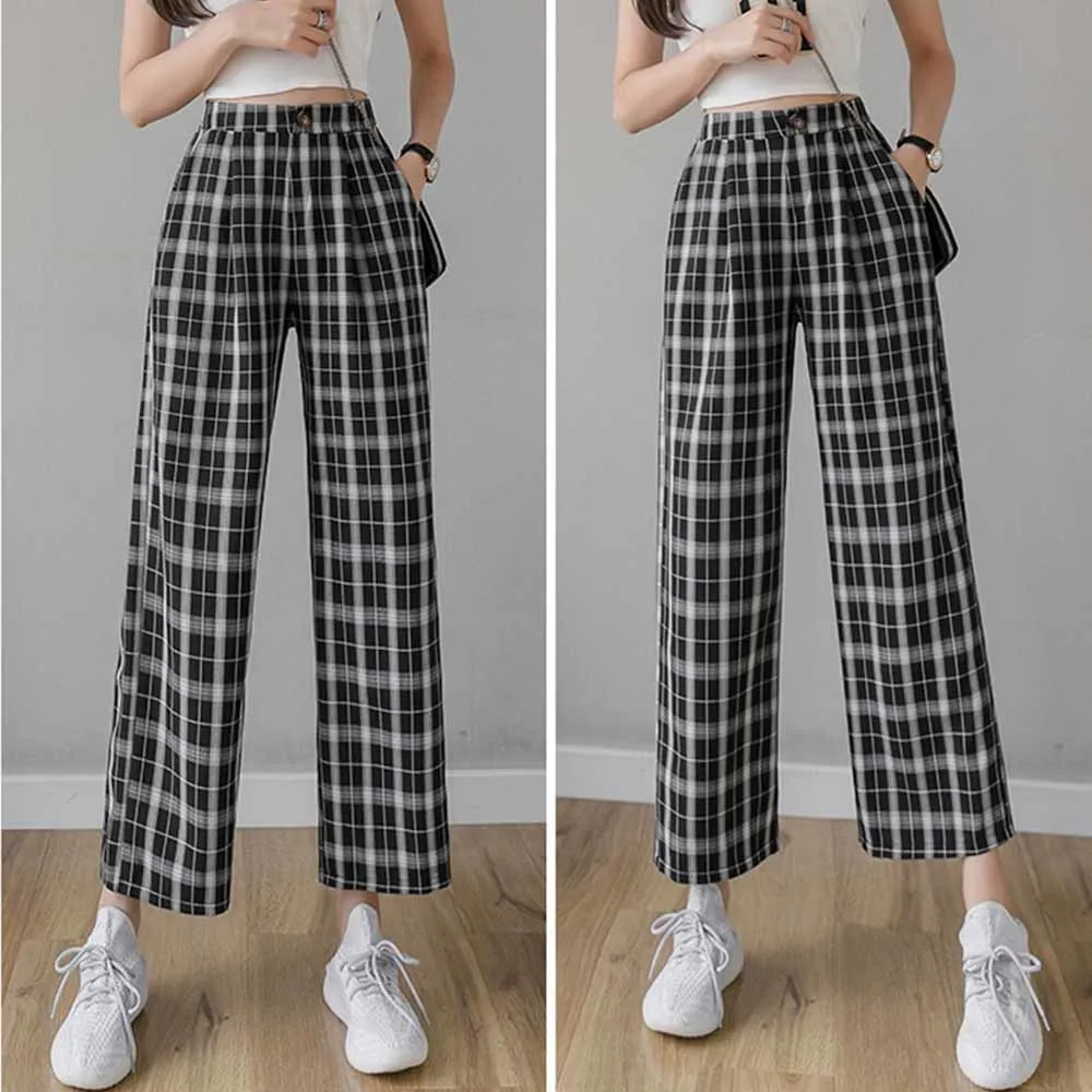 Vintage Plaid Pants Women High Waist Fashion Wide Leg Casual Female Trousers 2022 Summer Joggers Clothes Streetwear
Vintage Plaid Pants Women High Waist Fashion Wide Leg Casual Female Trousers 2022 Summer Joggers Clothes Streetwear