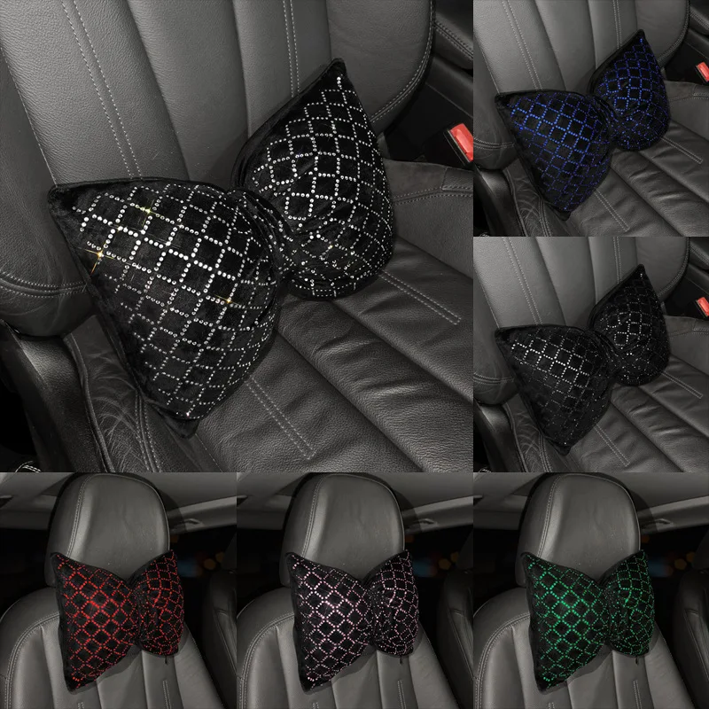 Colorful Rhinestones Full Diamond Bowknot Fashion Sparking Car Interior Decorations Universal Car Waist Neck Pillow Headrest 
Colorful Rhinestones Full Diamond Bowknot Fashion Sparking Car Interior Decorations Universal Car Waist Neck Pillow Headrest