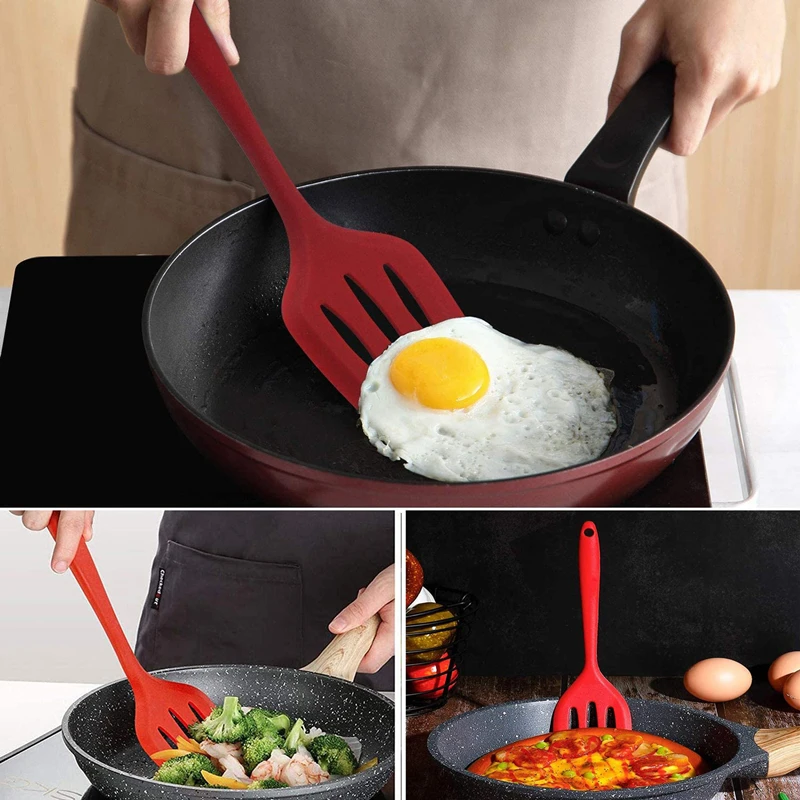 Kitchen Silicone Turners Drain Oil Leaking Frying Spatula Egg Fish Pan Scoop Shovel Cookware Home Cooking Gadgets 21.5x7cm
Kitchen Silicone Turners Drain Oil Leaking Frying Spatula Egg Fish Pan Scoop Shovel Cookware Home Cooking Gadgets 21.5x7cm