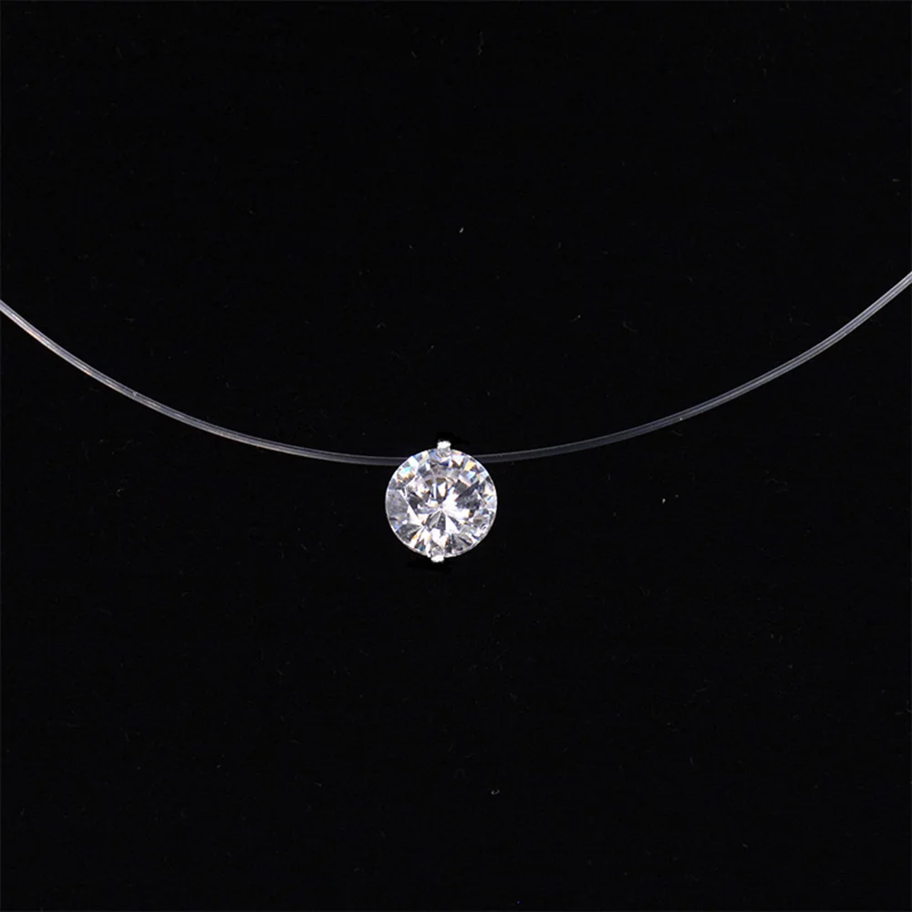 Fashion Silver Color Crystal Zircon Invisible Pendant Necklace For Women Transparent Fishing Line Chain Necklace Femme
Fashion Silver Color Crystal Zircon Invisible Pendant Necklace For Women Transparent Fishing Line Chain Necklace Femme
