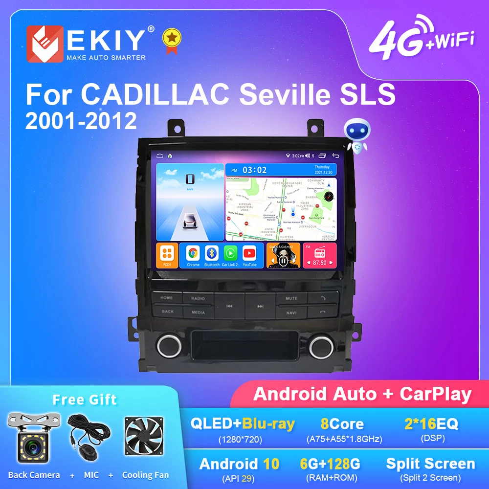 

Автомагнитола EKIY T7 DSP, Android, мультимедийный видеоплеер с GPS Навигатором для CADILLAC моделей SLS 2001-2012, Carplay, HU