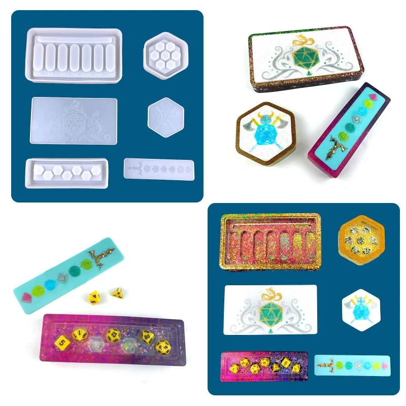 1 Set Hexagonal Dice Storage Box Drop Glue Mold Diy Rectangular Dice Storage Plus Cover Set Silicone Mold for DIY Crafts
1 Set Hexagonal Dice Storage Box Drop Glue Mold Diy Rectangular Dice Storage Plus Cover Set Silicone Mold for DIY Crafts