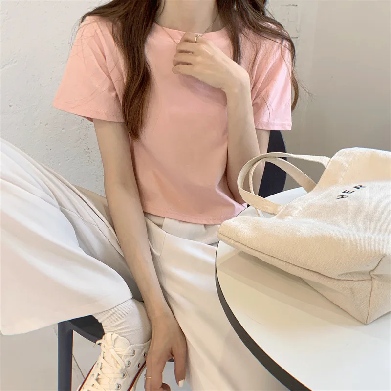2022 NEW FASHION WOMEN Summer new short-sleeved casual round neck solid color top 2022
2022 NEW FASHION WOMEN Summer new short-sleeved casual round neck solid color top 2022