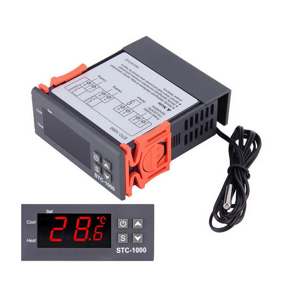 STC-1000 Digital Temperature Controller Smart Temperature Regulator Refrigerator Support Heating Cooling Temperature Correction
STC-1000 Digital Temperature Controller Smart Temperature Regulator Refrigerator Support Heating Cooling Temperature Correction