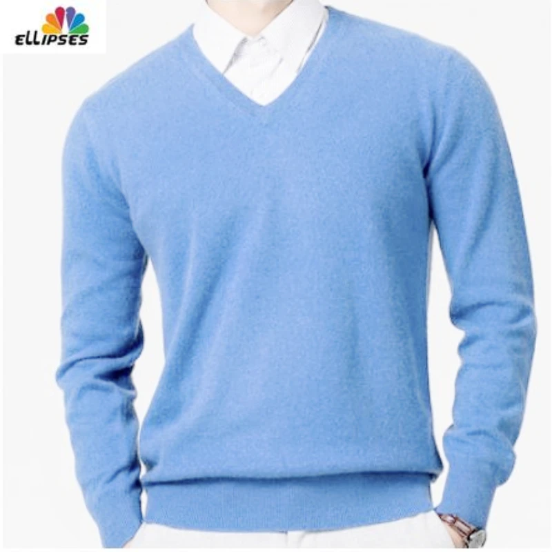 Men's Autumn and Winter Warm V-neck Cashmere Sweater Soft Knitted Pullover Robe Pullover Round Neck Knitted Sweater
Men's Autumn and Winter Warm V-neck Cashmere Sweater Soft Knitted Pullover Robe Pullover Round Neck Knitted Sweater