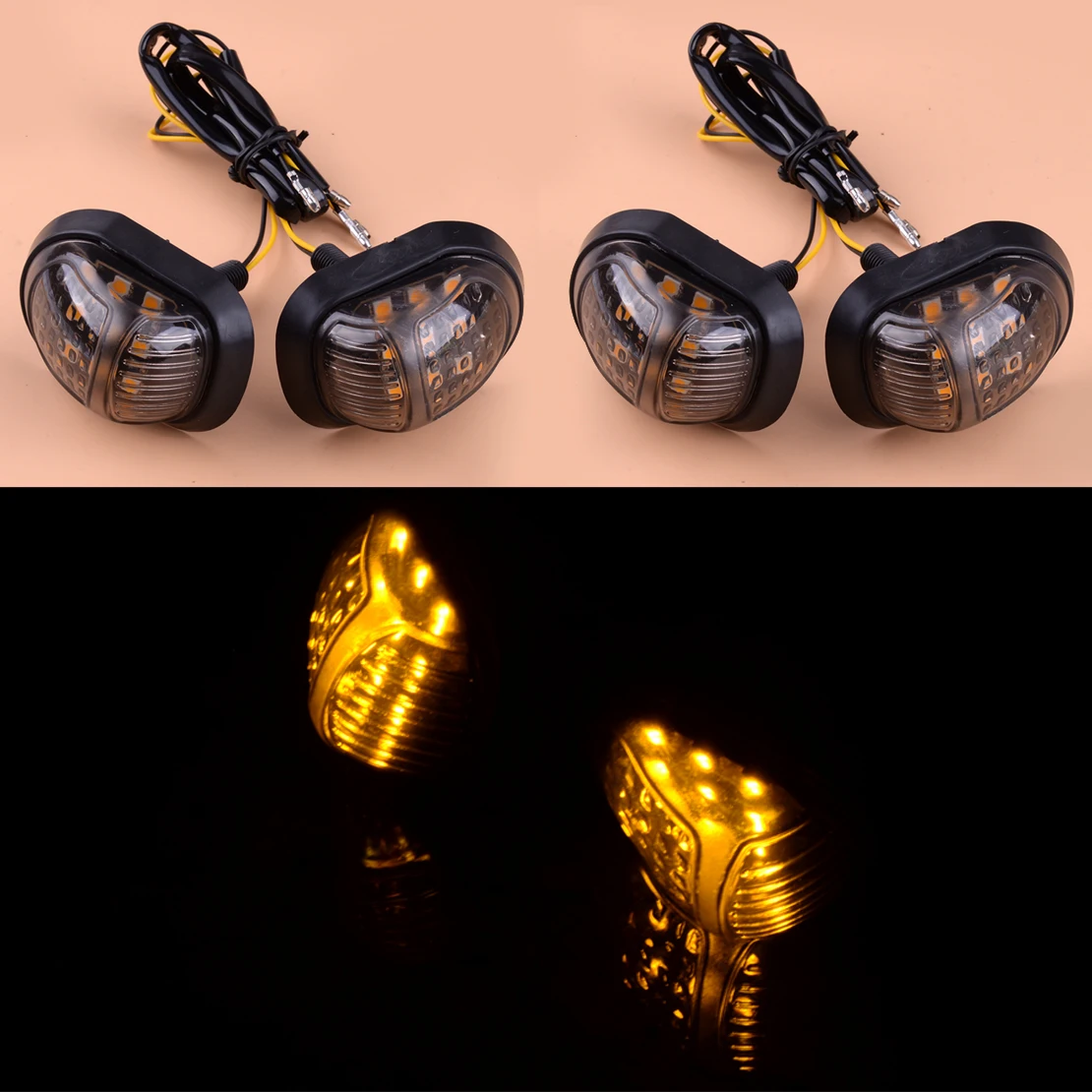 4Pcs 12V Front Left Right LED Mini Turn Signal Indicator Light for Motorcycle Motorbike Scooter Quad ATV Universal
4Pcs 12V Front Left Right LED Mini Turn Signal Indicator Light for Motorcycle Motorbike Scooter Quad ATV Universal