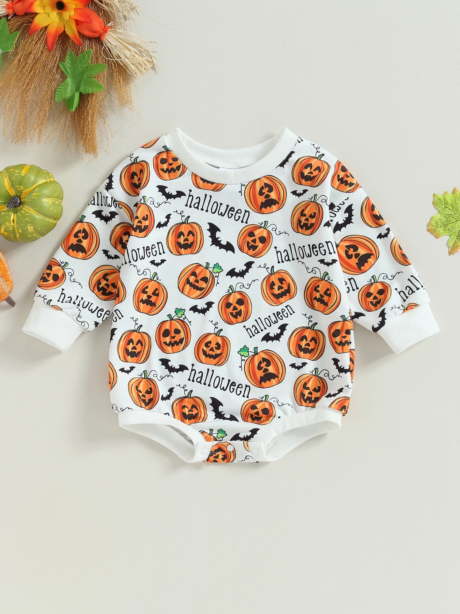 Cute Toddler Halloween Costume Pumpkin Ghost Print Round Neck Long Sleeve Jumpsuit Romper
Cute Toddler Halloween Costume Pumpkin Ghost Print Round Neck Long Sleeve Jumpsuit Romper