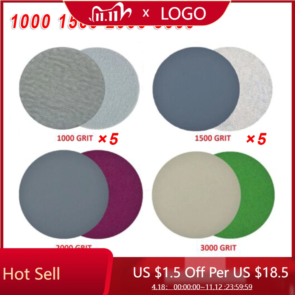 20Pcs 3/5 Inch Wet Dry Sanding Paper Sand Pads Set 1000/1500/2000/3000 Grit Sander Disc Abrasives Tool for Polish Machine
20Pcs 3/5 Inch Wet Dry Sanding Paper Sand Pads Set 1000/1500/2000/3000 Grit Sander Disc Abrasives Tool for Polish Machine
