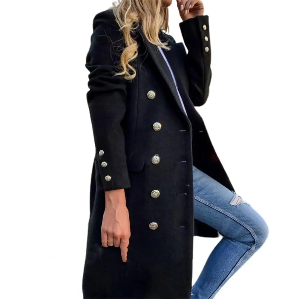 Long Sleeve Wool Coat Pure Color Breathable Turn-Down Collar Double-breasted Women Overcoat Outerwear
Long Sleeve Wool Coat Pure Color Breathable Turn-Down Collar Double-breasted Women Overcoat Outerwear