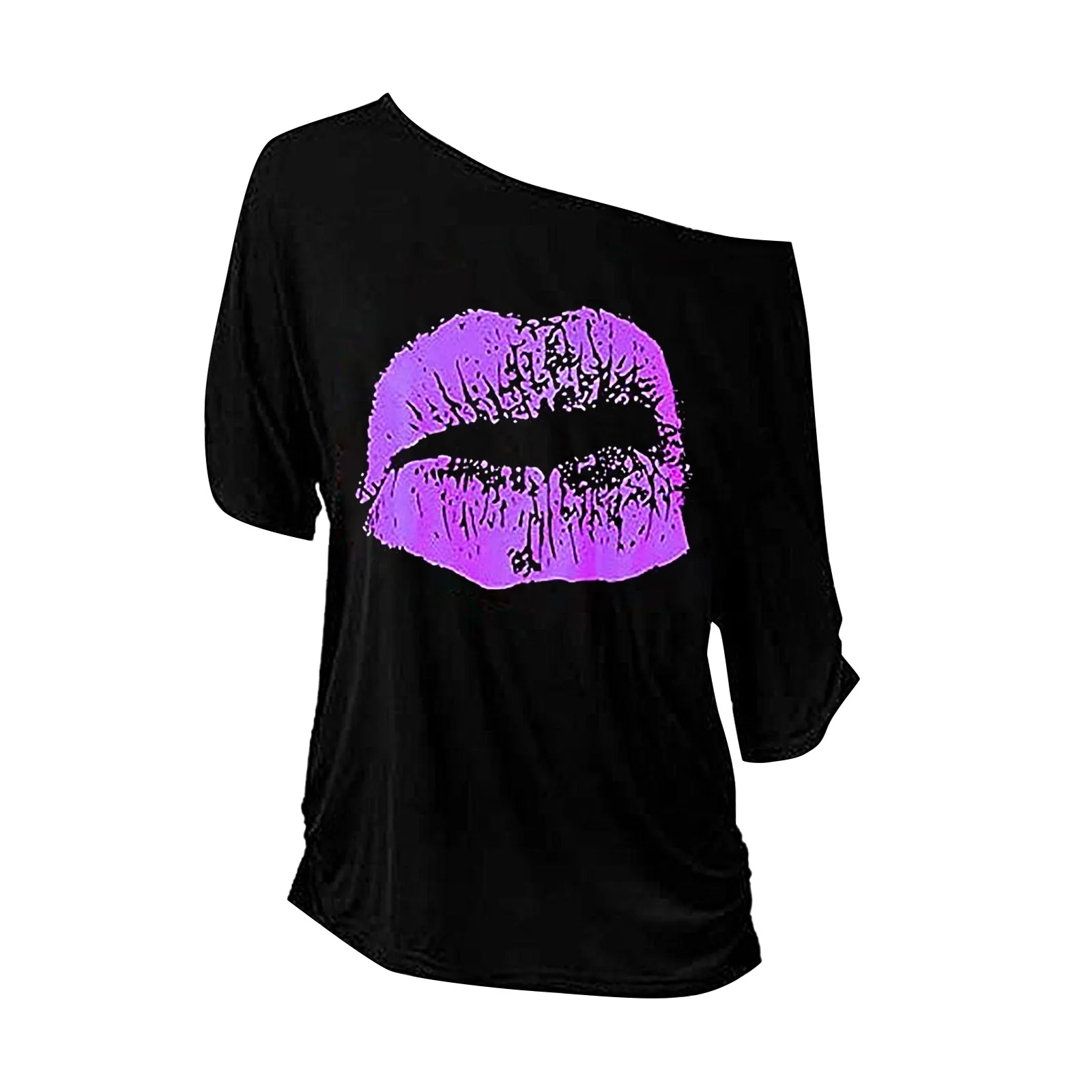 Women Casual Sexy Irregular Sleeves Lips Print Off Shoulder T Shirt Tops Women Thin Tees Slouchy T Shirts Western Attire Women
Women Casual Sexy Irregular Sleeves Lips Print Off Shoulder T Shirt Tops Women Thin Tees Slouchy T Shirts Western Attire Women