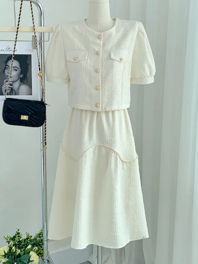 Small Fragrance 2 Piece Set Women Short Shirt Crop Top + Long Skirt Suits Fashion High Street Two Piece Outfits Ensemble Femme
Small Fragrance 2 Piece Set Women Short Shirt Crop Top + Long Skirt Suits Fashion High Street Two Piece Outfits Ensemble Femme