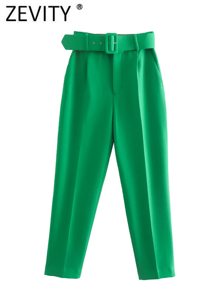 Zevity Women Candy Color Sashes Ankle Length Pants Chic Business Trousers Office Lady Zipper Fly Pantalones Mujer Pants P1306
Zevity Women Candy Color Sashes Ankle Length Pants Chic Business Trousers Office Lady Zipper Fly Pantalones Mujer Pants P1306
