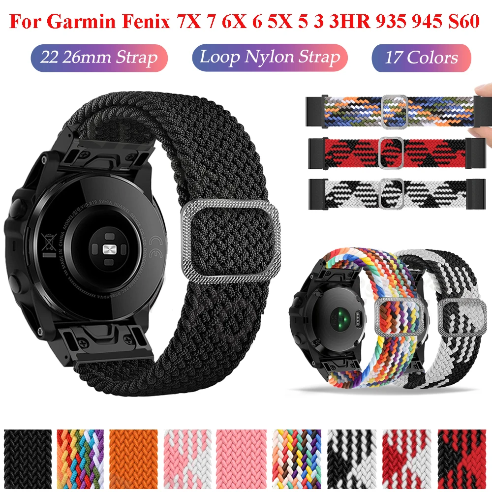22 26mm Quickfit Watch Strap For Garmin Fenix 7X 7 6 6X Pro 5X 5 Plus 3 3HR Forerunner 935 945 Braided Solo Loop Nylon Wristband
22 26mm Quickfit Watch Strap For Garmin Fenix 7X 7 6 6X Pro 5X 5 Plus 3 3HR Forerunner 935 945 Braided Solo Loop Nylon Wristband