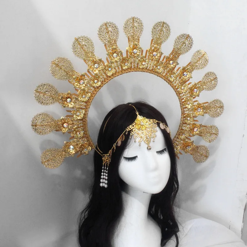 Moon Goddess Halo Glitter Gold Sunburst Crown Headpiece Angel Celestial Headband Halloween Boho Wedding Tiara For Women
Moon Goddess Halo Glitter Gold Sunburst Crown Headpiece Angel Celestial Headband Halloween Boho Wedding Tiara For Women