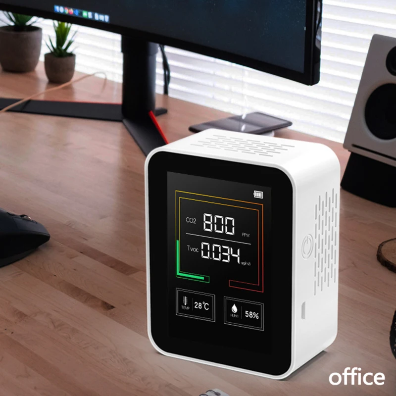 4 In 1 PM2.5 PM10 HCHO TVOC CO CO2 Air Quality Detector CO CO2 Formaldehyde Monitor Home Office Hotel Desktop Air Quality Tester
4 In 1 PM2.5 PM10 HCHO TVOC CO CO2 Air Quality Detector CO CO2 Formaldehyde Monitor Home Office Hotel Desktop Air Quality Tester