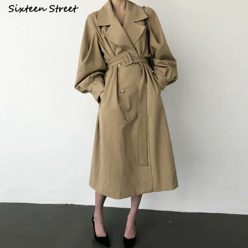 Женский двубортный тренчкот с поясом, Длинный свободный винтажный тренчкот цвета хаки, элегантная зимняя одежда для улицы, осень 2022
Женский двубортный тренчкот с поясом, Длинный свободный винтажный тренчкот цвета хаки, элегантная зимняя одежда для улицы, осень 2022