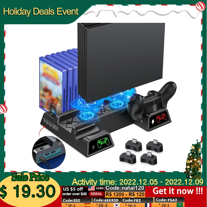 2023 Cooling Fan Stand for PS4/PS4 Slim/PS4 Pro Console Vertical Stand Cooler with Dual Controller Charger For PS4 Accessories
2023 Cooling Fan Stand for PS4/PS4 Slim/PS4 Pro Console Vertical Stand Cooler with Dual Controller Charger For PS4 Accessories