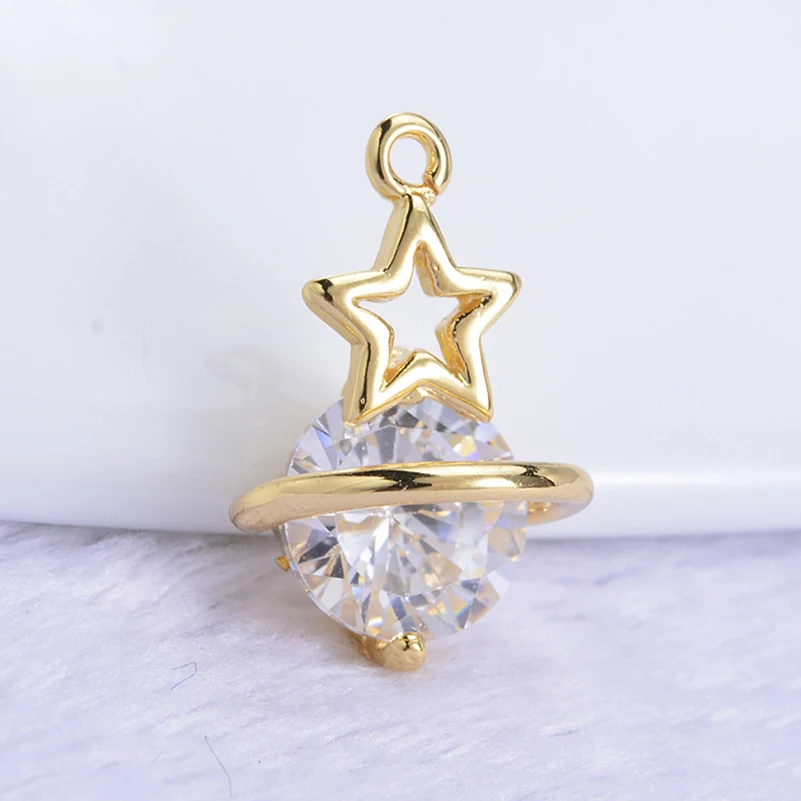 10Pc/Lot DIY 18K Gold Plated Star Zircon Charm Pendants for Bracelet Necklace Jewelry Making Accessories Handmade Crafts Pendant
10Pc/Lot DIY 18K Gold Plated Star Zircon Charm Pendants for Bracelet Necklace Jewelry Making Accessories Handmade Crafts Pendant