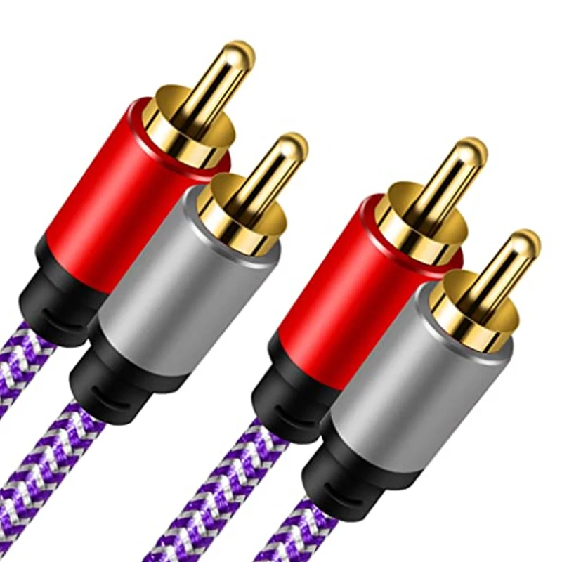 

RCA Cable 2RCATO2RCA Male , Stereo Audio Cable Braid for Home Theater, HDTV, Amplifiers, Hi-Fi Systems, Car Audio, Speaker.