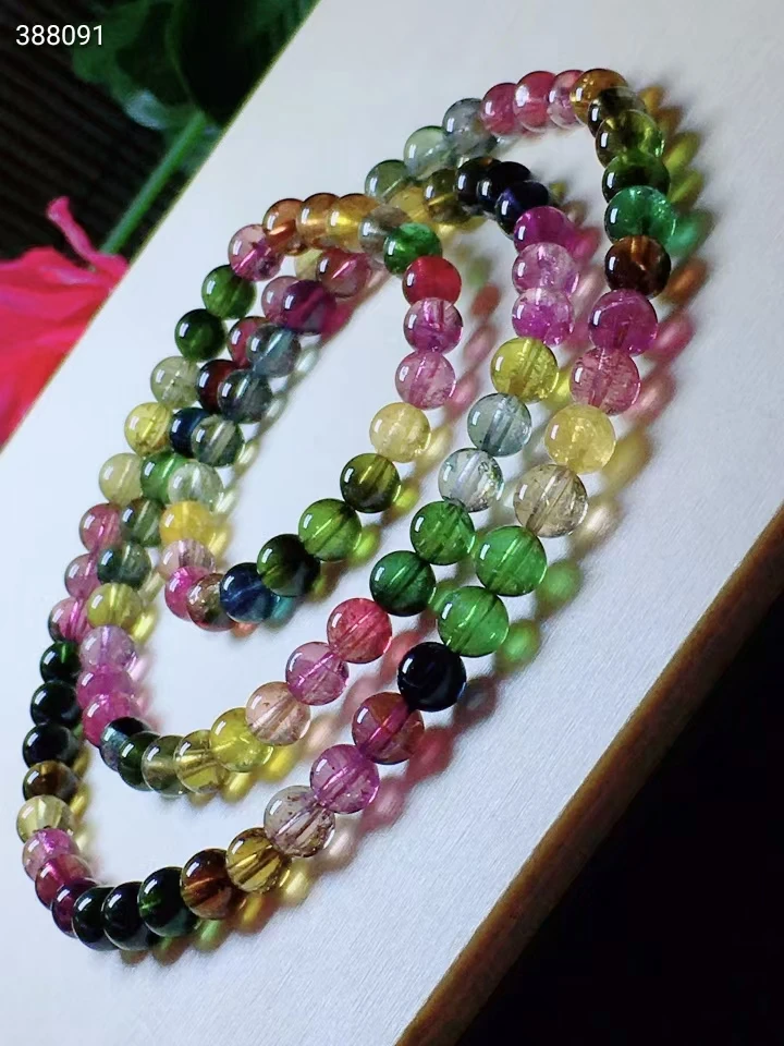 Natural Colorful Tourmaline 3 Laps Bracelet 5.8mm Candy Clear Round Beads Women Crystal Rainbow Tourmaline AAAAAA
Natural Colorful Tourmaline 3 Laps Bracelet 5.8mm Candy Clear Round Beads Women Crystal Rainbow Tourmaline AAAAAA