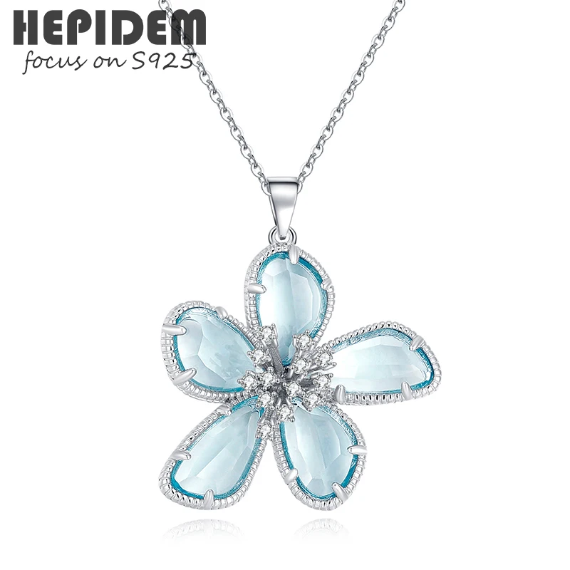 HEPIDEM Blue Glass 925 Sterling Silver Pendant Necklace 2022 Women Big Size Stone Gem Gemstone S925 with Chain 7017
HEPIDEM Blue Glass 925 Sterling Silver Pendant Necklace 2022 Women Big Size Stone Gem Gemstone S925 with Chain 7017