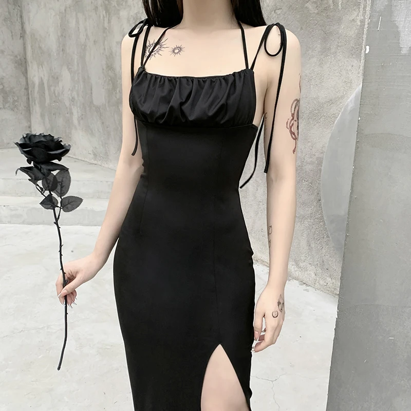 High Side Split Tight Dress Women Fashion Solid Color Square Neck Suspender Ankle Long Dress Paty Club Ladies Summer Dress
High Side Split Tight Dress Women Fashion Solid Color Square Neck Suspender Ankle Long Dress Paty Club Ladies Summer Dress