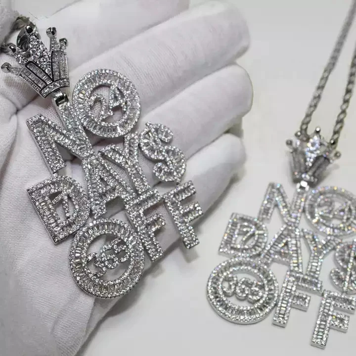 Hip Hop Big Large Letter Initial NO DAYS OFF Pendant With Bling 5A Cz Paved Gold Silver Plated Long Rope Chain Necklaces For Men
Hip Hop Big Large Letter Initial NO DAYS OFF Pendant With Bling 5A Cz Paved Gold Silver Plated Long Rope Chain Necklaces For Men