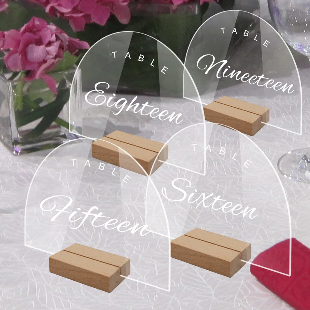 1pc Acrylic Wedding Table Number Sign DIY Blank Clear Display Signs With Wooden Base For Wedding Party Event Table Decoration
1pc Acrylic Wedding Table Number Sign DIY Blank Clear Display Signs With Wooden Base For Wedding Party Event Table Decoration