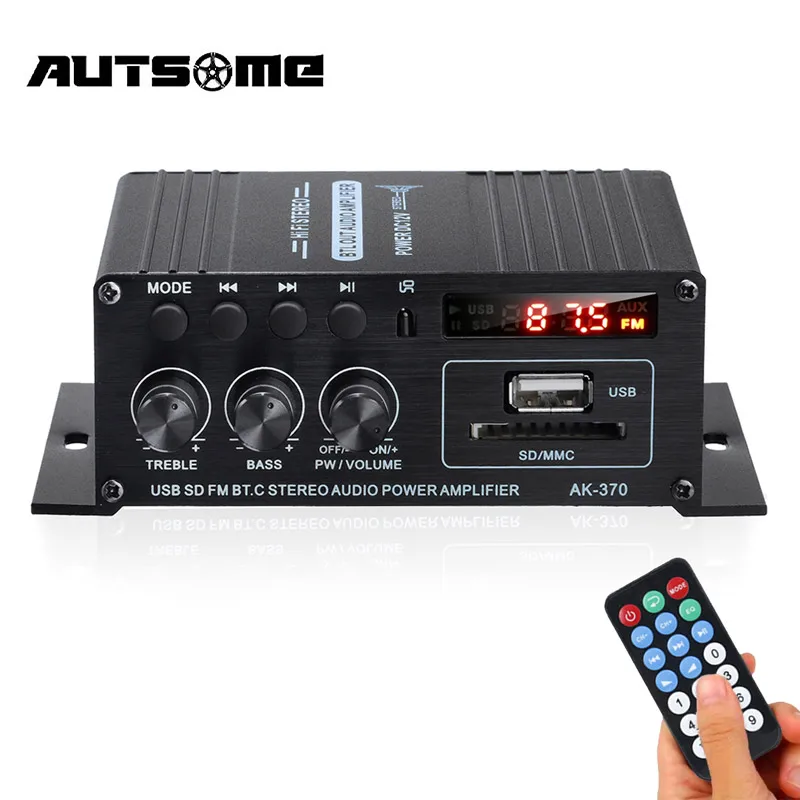 AK370 400W 2*200W Stereo Hifi Car Home Subwoofer Car Audio Car Amplifier Sound Speaker bluetooth BASS LED FM USB Remote Control
AK370 400W 2*200W Stereo Hifi Car Home Subwoofer Car Audio Car Amplifier Sound Speaker bluetooth BASS LED FM USB Remote Control
