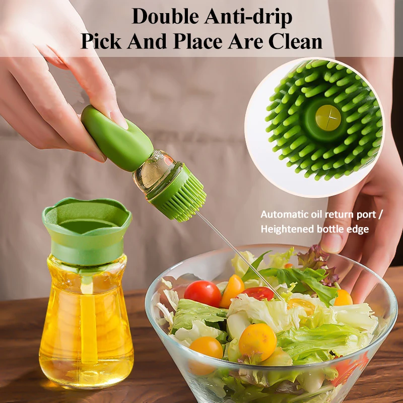 Oil Bottle with Silicone Brush Oil Spray Baking Barbecue Grill Oil Dispenser Cookware Baking Bbq Tool Kitchen Accessories
Oil Bottle with Silicone Brush Oil Spray Baking Barbecue Grill Oil Dispenser Cookware Baking Bbq Tool Kitchen Accessories