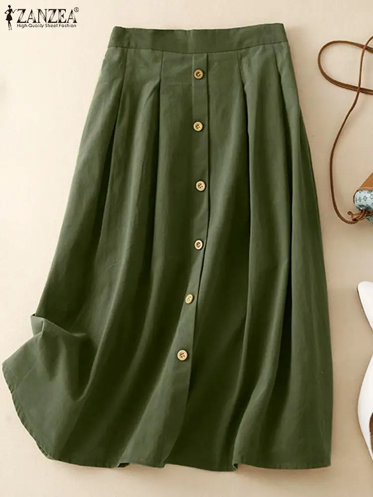 ZANZEA Casual Loose Buttons Skirts Women Solid Maxi Skirt Fashion High Elastic Waist Pocket Faldas Holiday Pleating A-line Jupes
ZANZEA Casual Loose Buttons Skirts Women Solid Maxi Skirt Fashion High Elastic Waist Pocket Faldas Holiday Pleating A-line Jupes