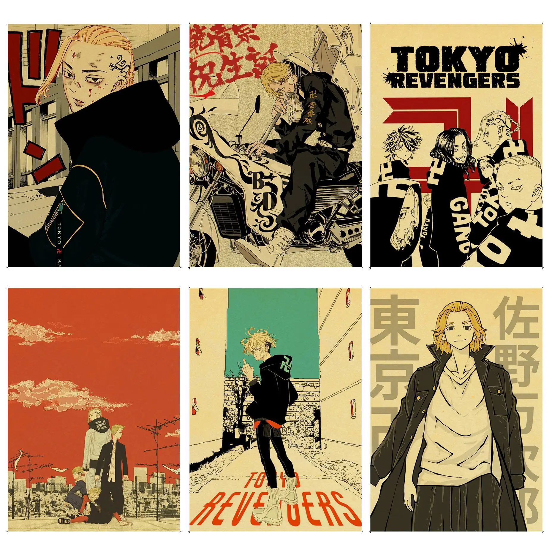 Tokyo Revengers Vintage Posters Sticky Vintage Room Home Bar Cafe Decor Decor Art Wall Stickers
Tokyo Revengers Vintage Posters Sticky Vintage Room Home Bar Cafe Decor Decor Art Wall Stickers