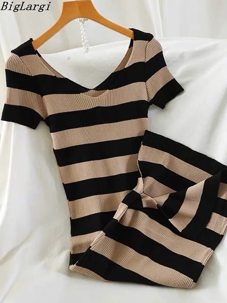 Summer Pacthwork Striped Dress Women Korean Bodycon V Neck Laides Dresses Short Sleeve Wrap Woman Dress Vestidos Mujer 2023 New
Summer Pacthwork Striped Dress Women Korean Bodycon V Neck Laides Dresses Short Sleeve Wrap Woman Dress Vestidos Mujer 2023 New