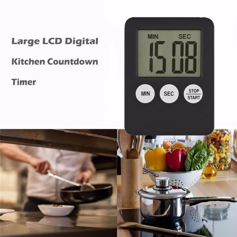 

Kitchen Timer Digital Magnetic Cooking Baking LCD Count Down Up Loud Alarm Countdown Alarm Magnet Clock Sleep Clock Kitchen Sup