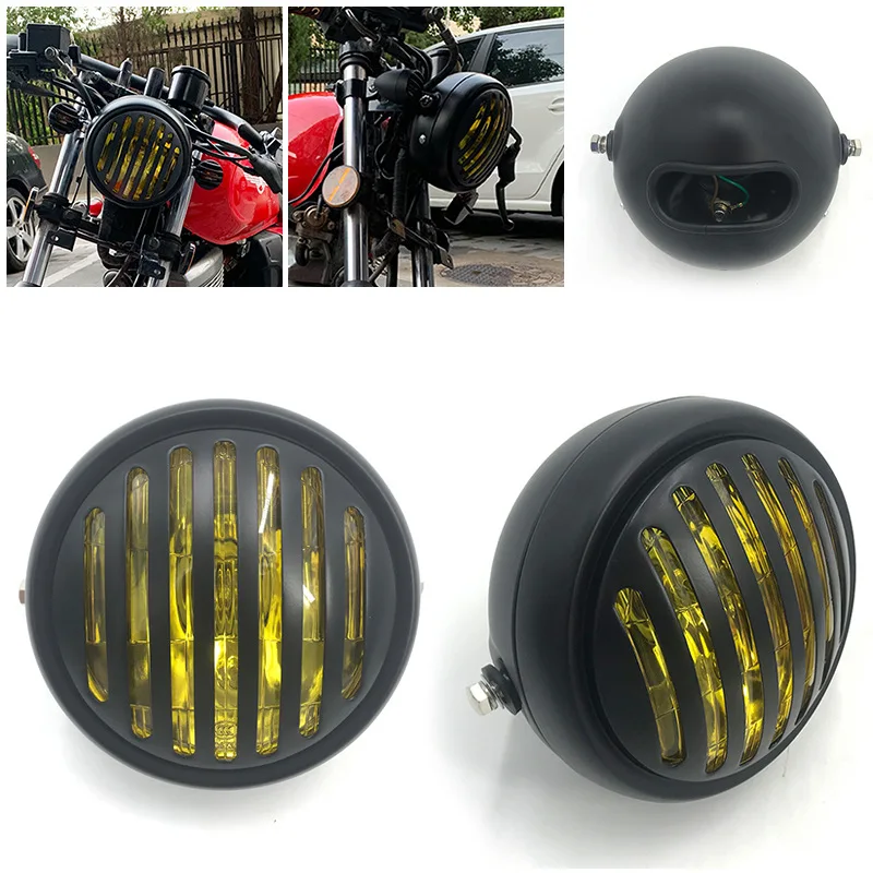 Motorcycle Retro Headlight Black Metal Clear Lens E4 Halogen Front Light For Harley Honda Victory Triumph Cafe Racer
Motorcycle Retro Headlight Black Metal Clear Lens E4 Halogen Front Light For Harley Honda Victory Triumph Cafe Racer