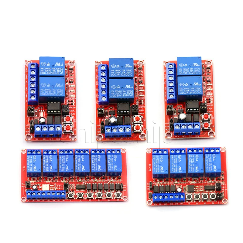 2 3 4 6 8-way switch self-lock interlock 3-in-1 relay module 5V 12V 24V high and low level trigger
2 3 4 6 8-way switch self-lock interlock 3-in-1 relay module 5V 12V 24V high and low level trigger