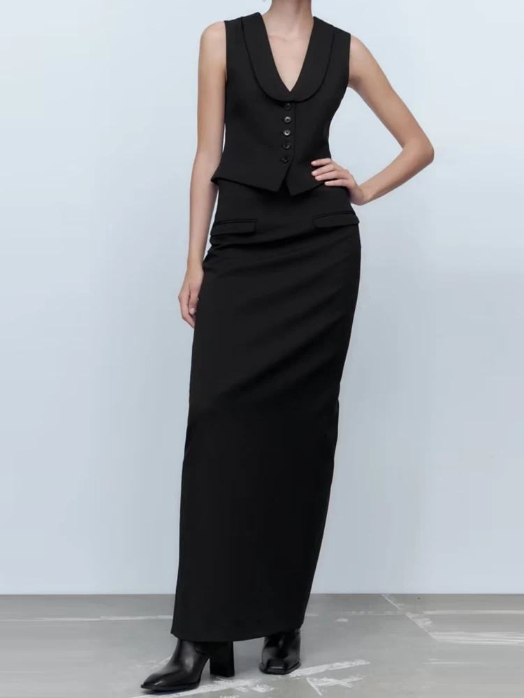 Женский костюм с юбкой и жилетом Kumsvag, повседневный однотонный костюм из двух предметов, элегантная одежда для вечеринки на осень 2022 
Женский костюм с юбкой и жилетом Kumsvag, повседневный однотонный костюм из двух предметов, элегантная одежда для вечеринки на осень 2022