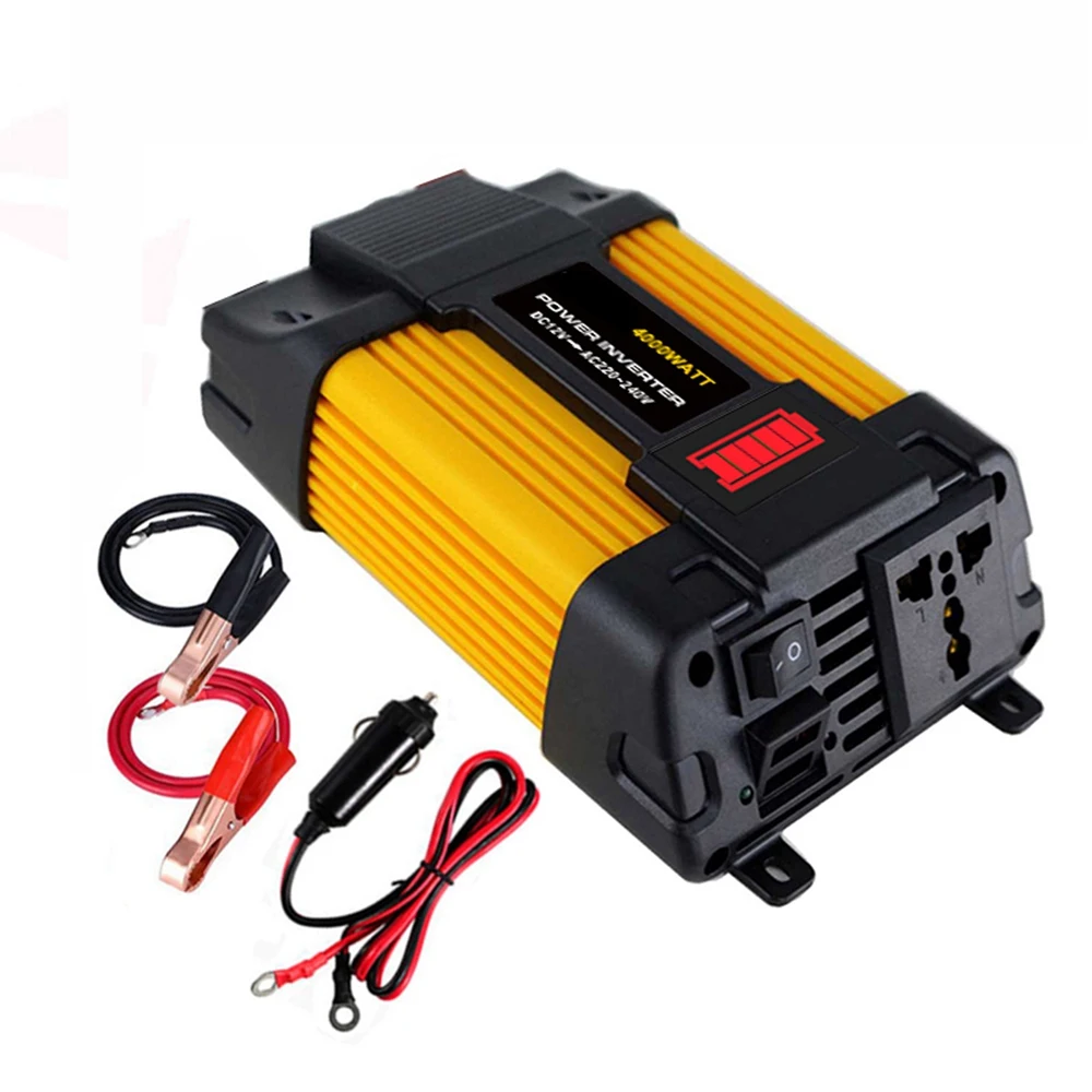 4000W Car Power Inverter DC 12V to AC 220V Modifiied Sine Wave Solar Converter with Dual USB Charger W/LED Battery Power
4000W Car Power Inverter DC 12V to AC 220V Modifiied Sine Wave Solar Converter with Dual USB Charger W/LED Battery Power