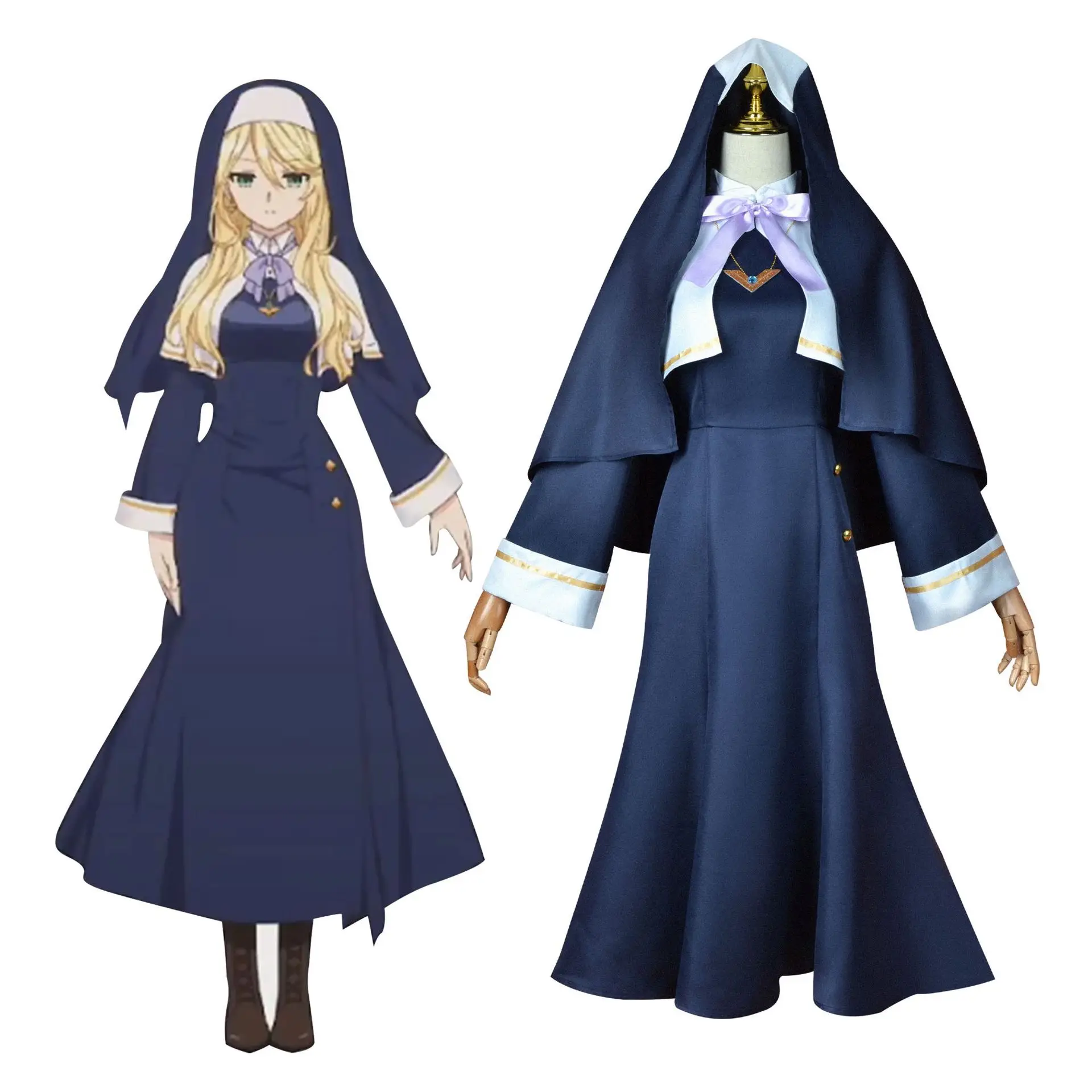 Anime Engage Kiss Cosplay Costume Kisara Blue Nun for Women Girl Halloween Christmas parties Fancy suit
Anime Engage Kiss Cosplay Costume Kisara Blue Nun for Women Girl Halloween Christmas parties Fancy suit