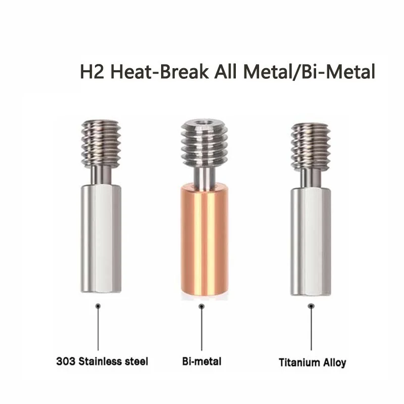 NEW H2 Extruder All Metal Heatbreak Titanium Alloy Stainless Steel Throat For Upgrade MK8 Hotend Ender3 V2 3D Printer Parts
NEW H2 Extruder All Metal Heatbreak Titanium Alloy Stainless Steel Throat For Upgrade MK8 Hotend Ender3 V2 3D Printer Parts