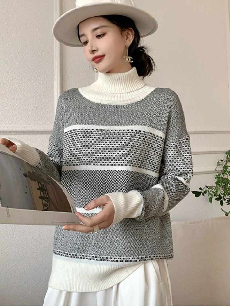 Fashion Women Sweaters 2023 Autumn Winter Korean Fashion Pullovers Long Sleeve Top Loose Turtleneck Vintage Knitwears Jumpers
Fashion Women Sweaters 2023 Autumn Winter Korean Fashion Pullovers Long Sleeve Top Loose Turtleneck Vintage Knitwears Jumpers