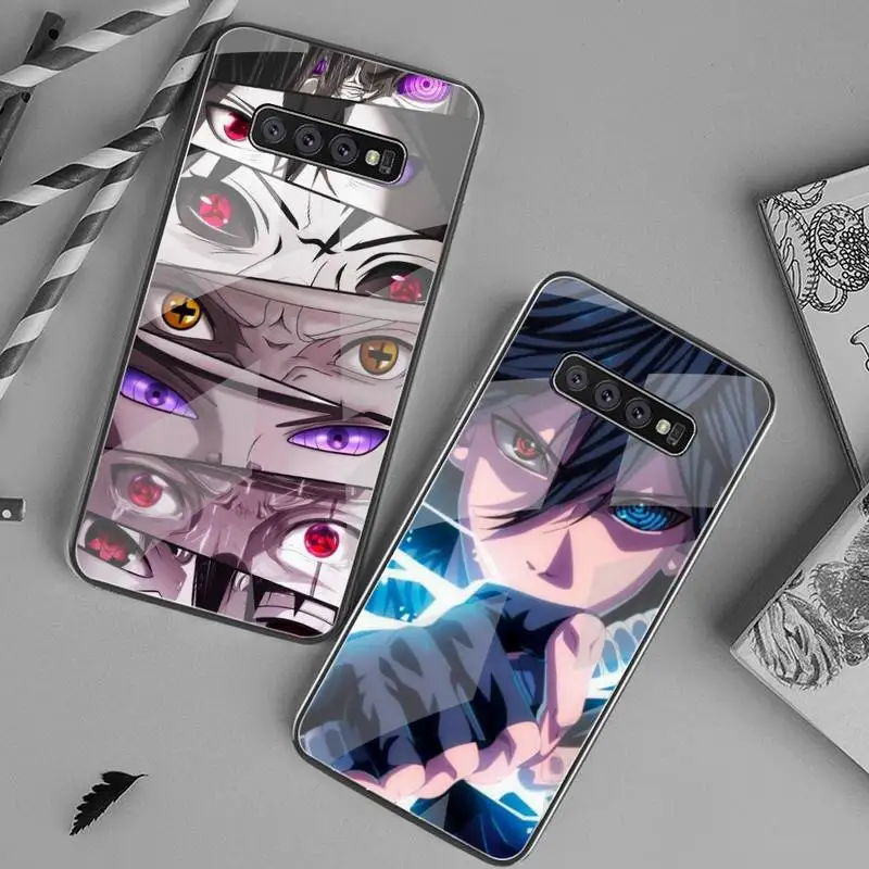 

Anime Naruto eyes Itachi Kakashi Phone Case Tempered Glass For Samsung S20 Ultra S7 S8 S9 S10 Note 8 9 10 Pro Plus Cover