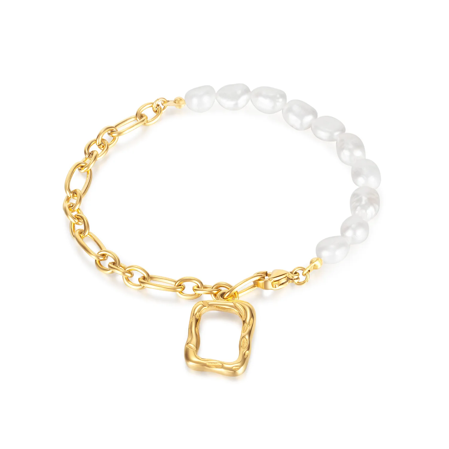 Jewelry Fashion Design Natural Freshwater Pearl Geometric Stainless Steel Bracelet
Jewelry Fashion Design Natural Freshwater Pearl Geometric Stainless Steel Bracelet