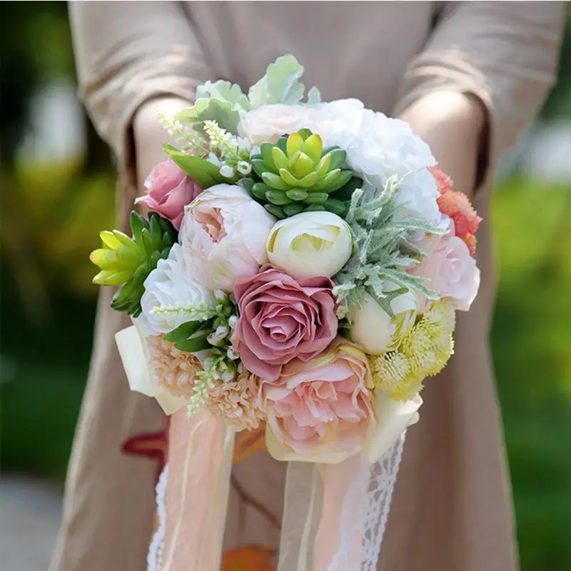 Wedding Bouquet Silk Bridesmaid Bouquet Succulent Bridal Bouquet Artificial Flowers for Wedding Party 
Wedding Bouquet Silk Bridesmaid Bouquet Succulent Bridal Bouquet Artificial Flowers for Wedding Party
