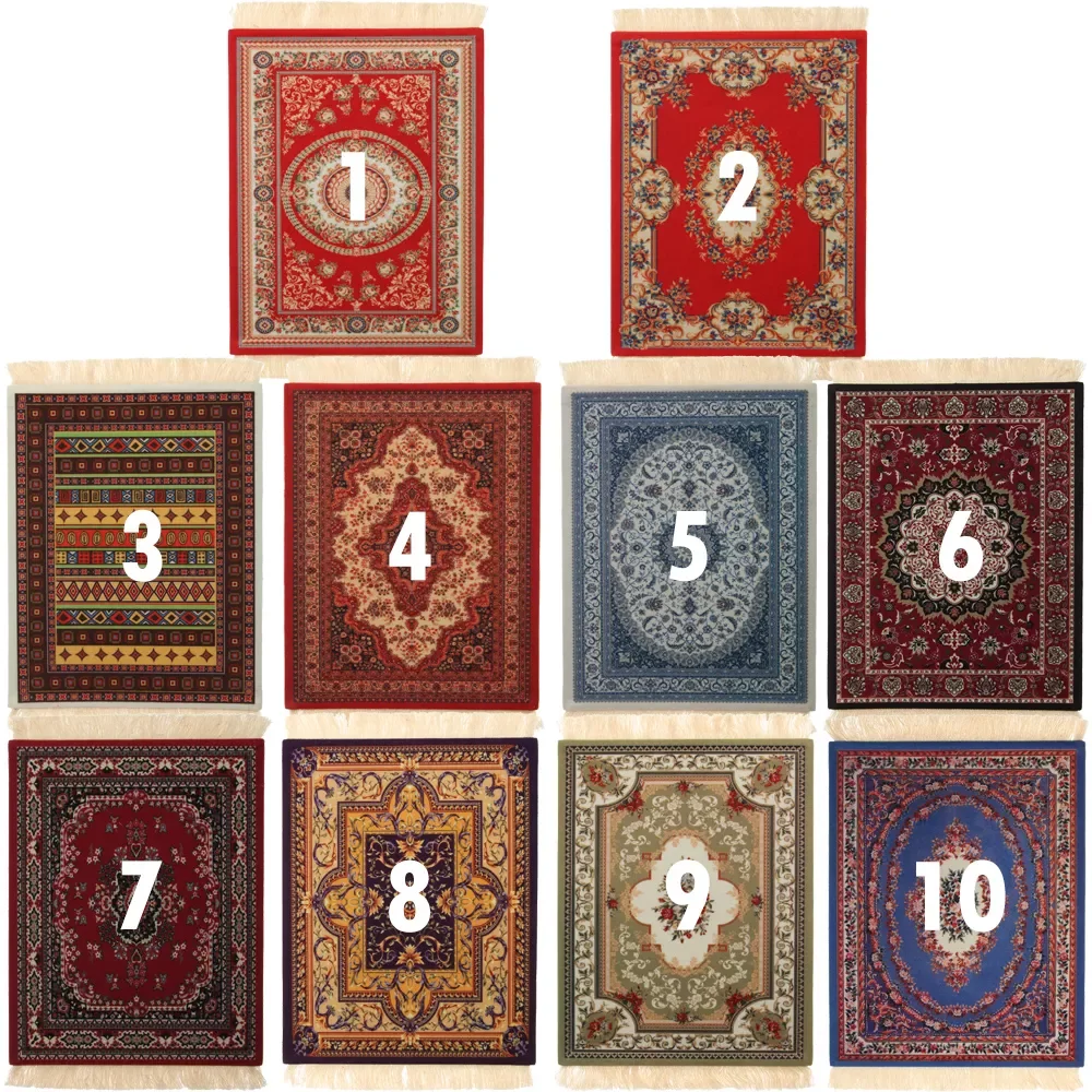 Retro Pattern Anti-slip Cup Mouse Pad with Fring Mini Persian Woven Carpet Mouse Pad Home Office Table Decor Desk Cushion
Retro Pattern Anti-slip Cup Mouse Pad with Fring Mini Persian Woven Carpet Mouse Pad Home Office Table Decor Desk Cushion